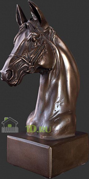 Декоративная фигура из полистоуна Голова лошади на подставке 26х17,5х10,2 см коричневая, Phillips Collection, 020506