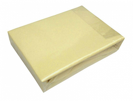 Простыня трикотажная на резинке (наматрассник) полутороспальная Wellness RM140-06 140х200х20 см, нежно желтая
